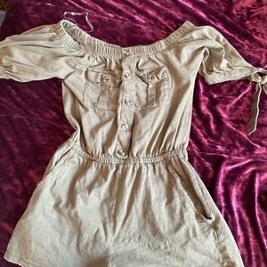 off the shoulder jump suit